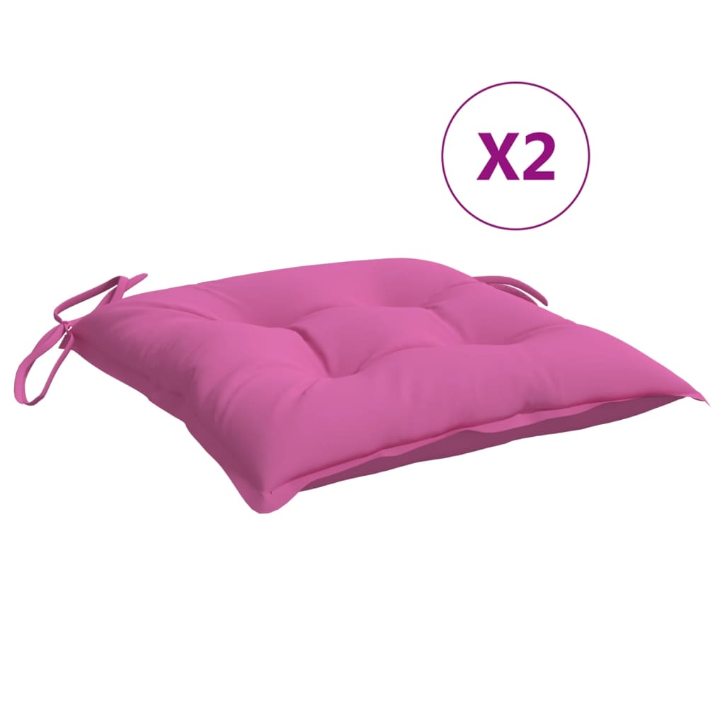 vidaXL Jastuci za stolice 4 kom ružičasti 40 x 40 x 7 cm od tkanine