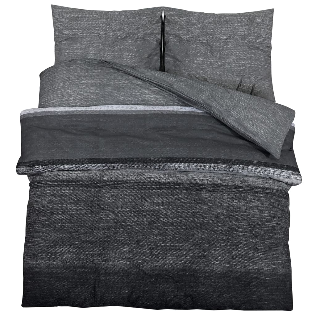 vidaXL Set posteljine za poplun tamnosivi 155x220 cm pamučni