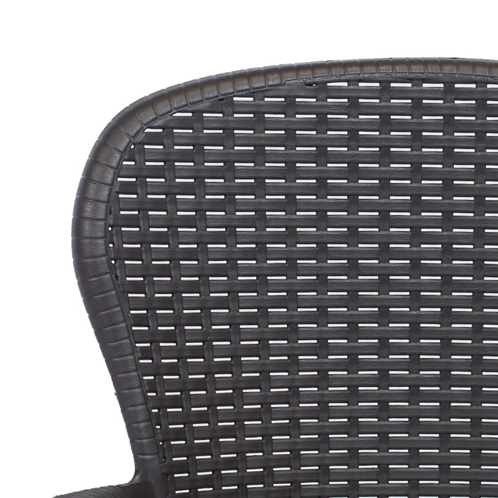 vidaXL Vrtne stolice 2 kom s jastucima smeđe plastične nalik na ratan