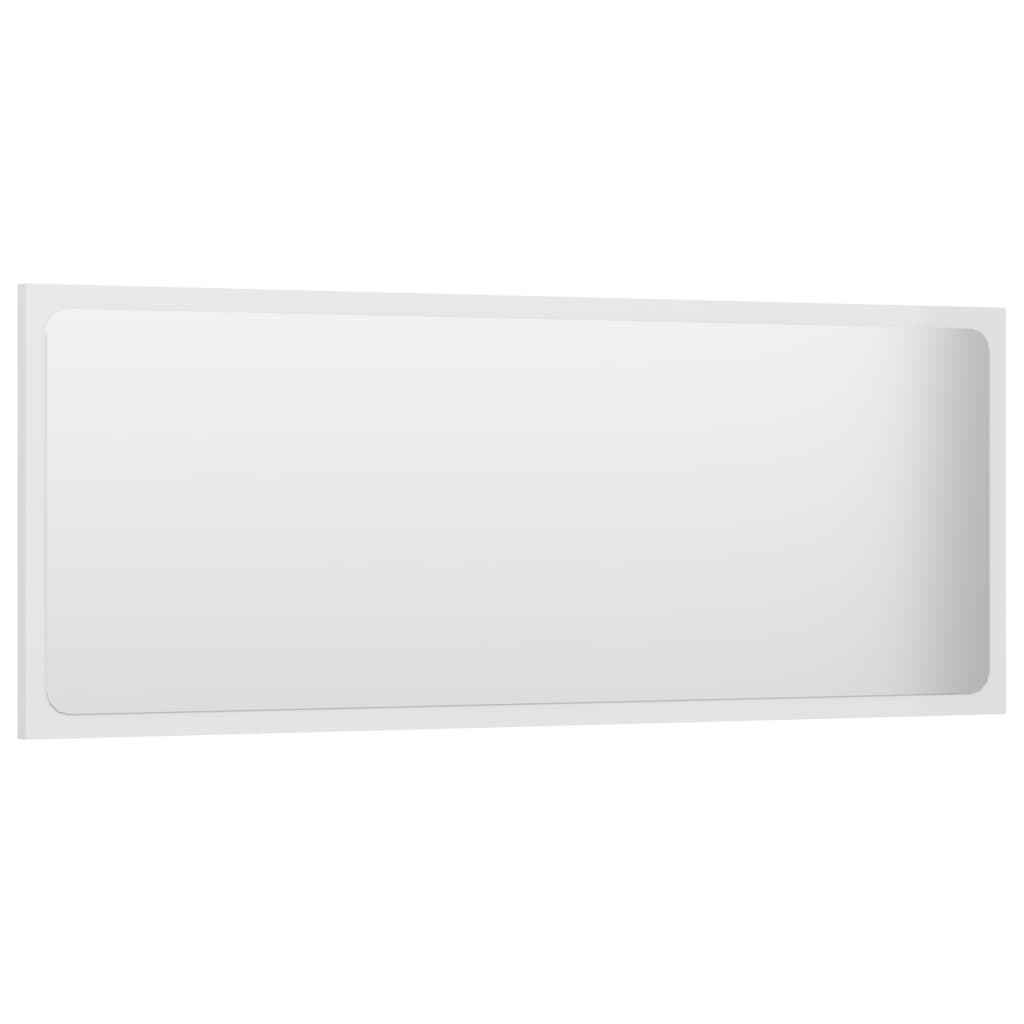 vidaXL Kupaonsko ogledalo visoki sjaj bijelo 100 x 1,5 x 37 cm drveno