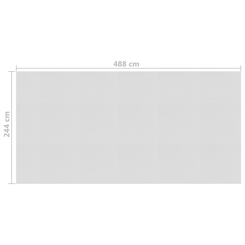 vidaXL Plutajući PE solarni pokrov za bazen 488 x 244 cm sivi