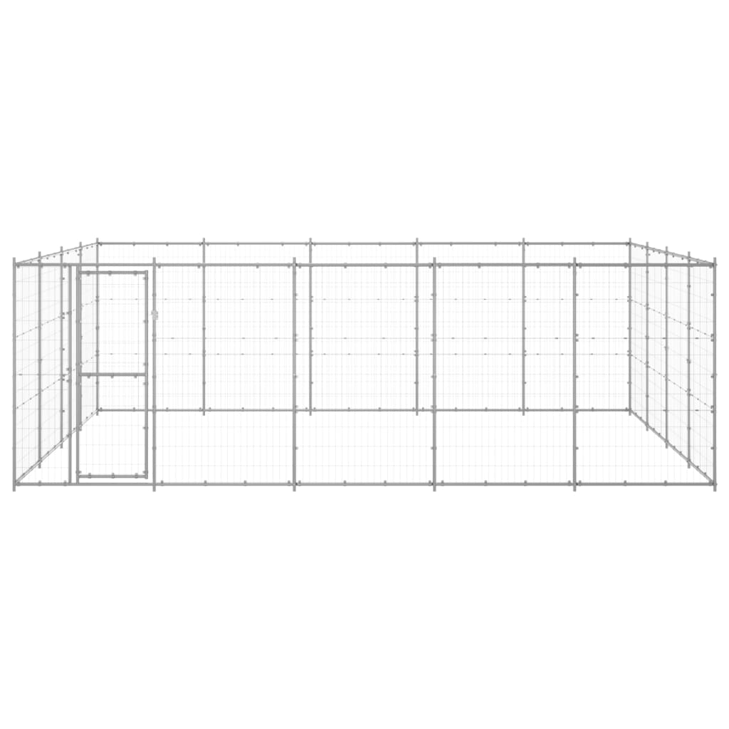 vidaXL Vanjski kavez za pse od pocinčanog čelika 24,2 m²