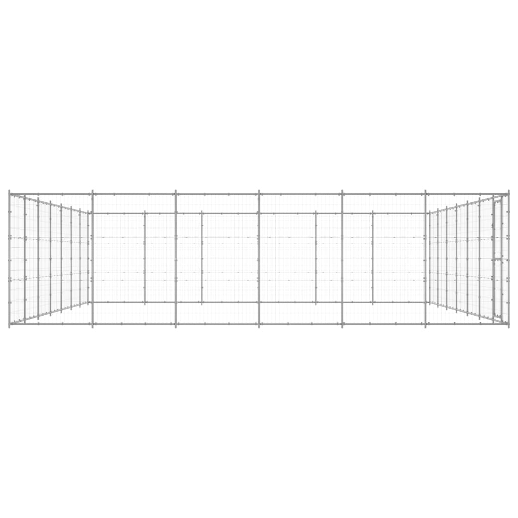 vidaXL Vanjski kavez za pse od pocinčanog čelika 50,82 m²