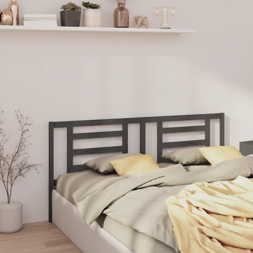 vidaXL Uzglavlje za krevet sivo 186 x 4 x 100 cm od masivne borovine