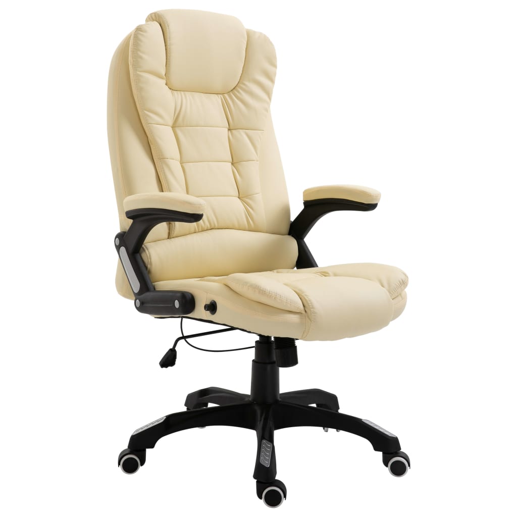vidaXL Uredska stolica od umjetne kože krem