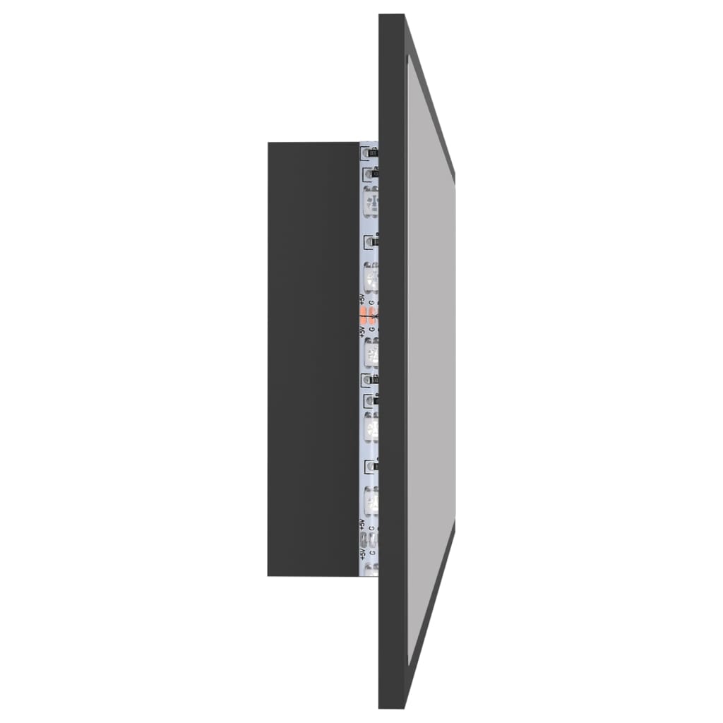 vidaXL LED kupaonsko ogledalo sivo 100x8,5x37 cm akrilno