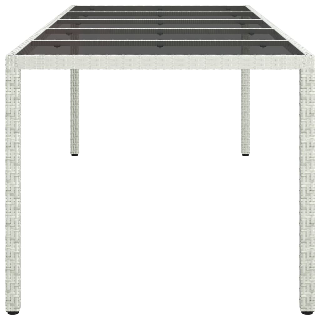 vidaXL Vrtni stol bijeli 250x100x75 cm od poliratana i kaljenog stakla