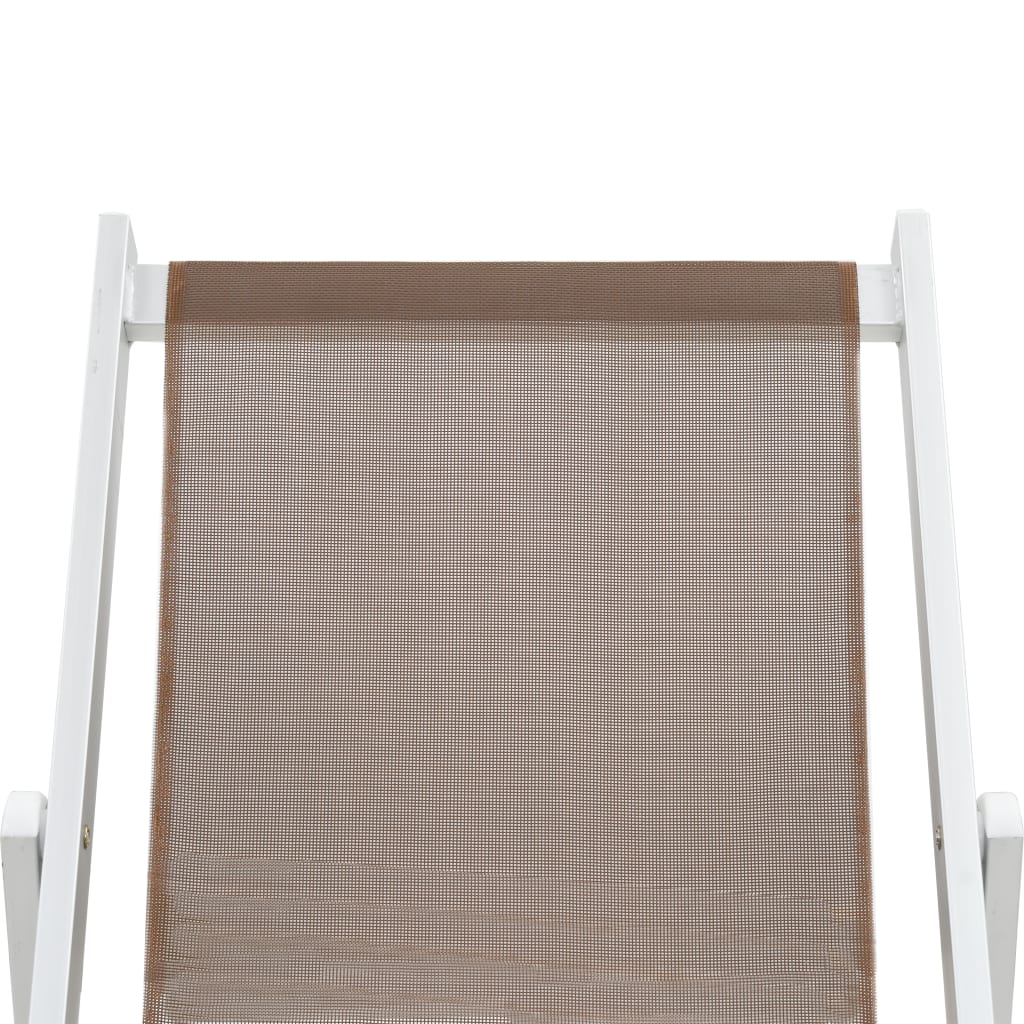 vidaXL Sklopive stolice za plažu od aluminija i tekstilena 2 kom smeđe
