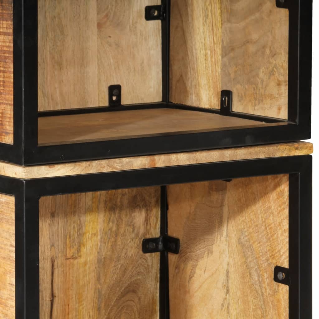 vidaXL 4-dijelni set kupaonskog namještaja od željeza i drva manga