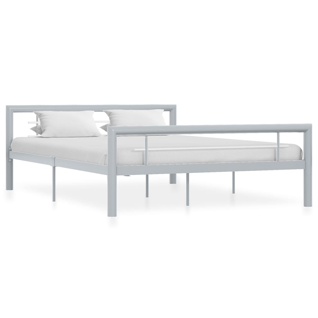 vidaXL Okvir za krevet sivo-bijeli metalni 120 x 200 cm