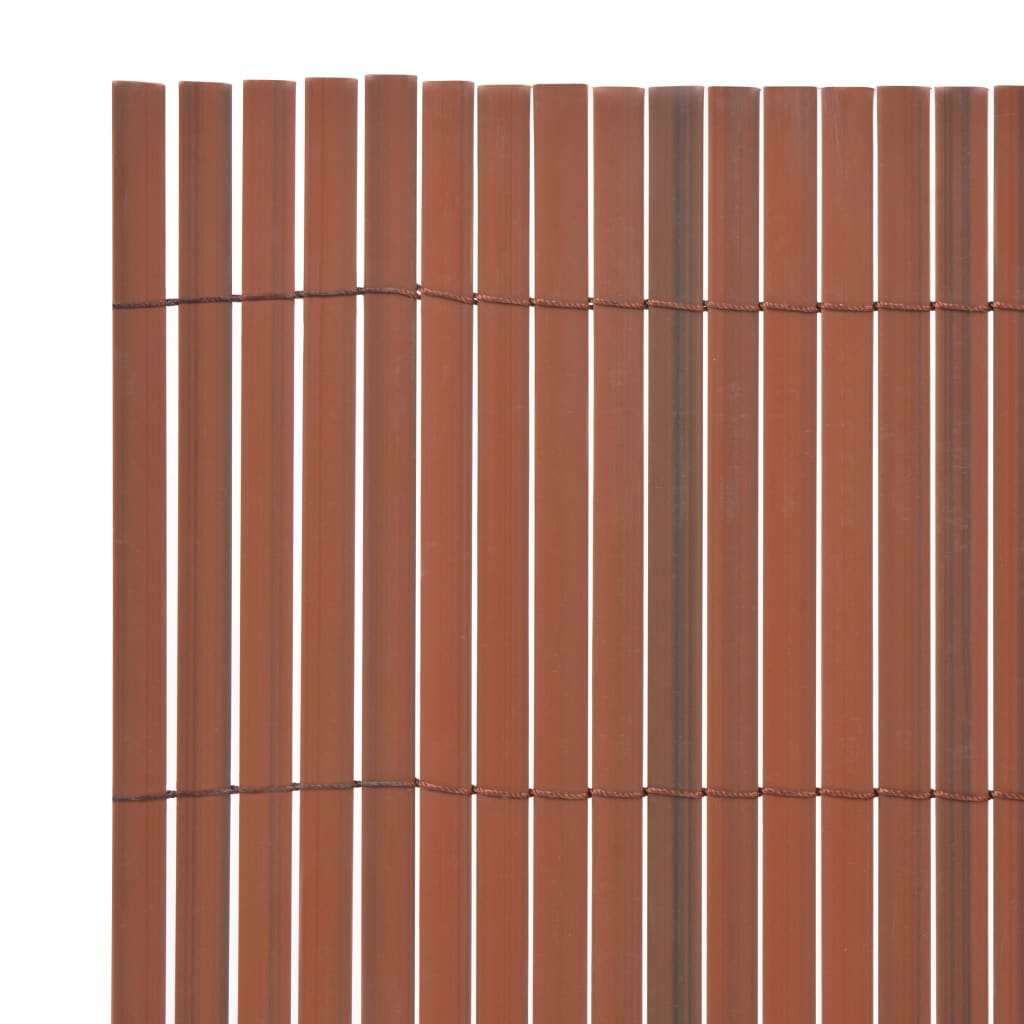 vidaXL Dvostrana vrtna ograda PVC 90 x 500 cm smeđa