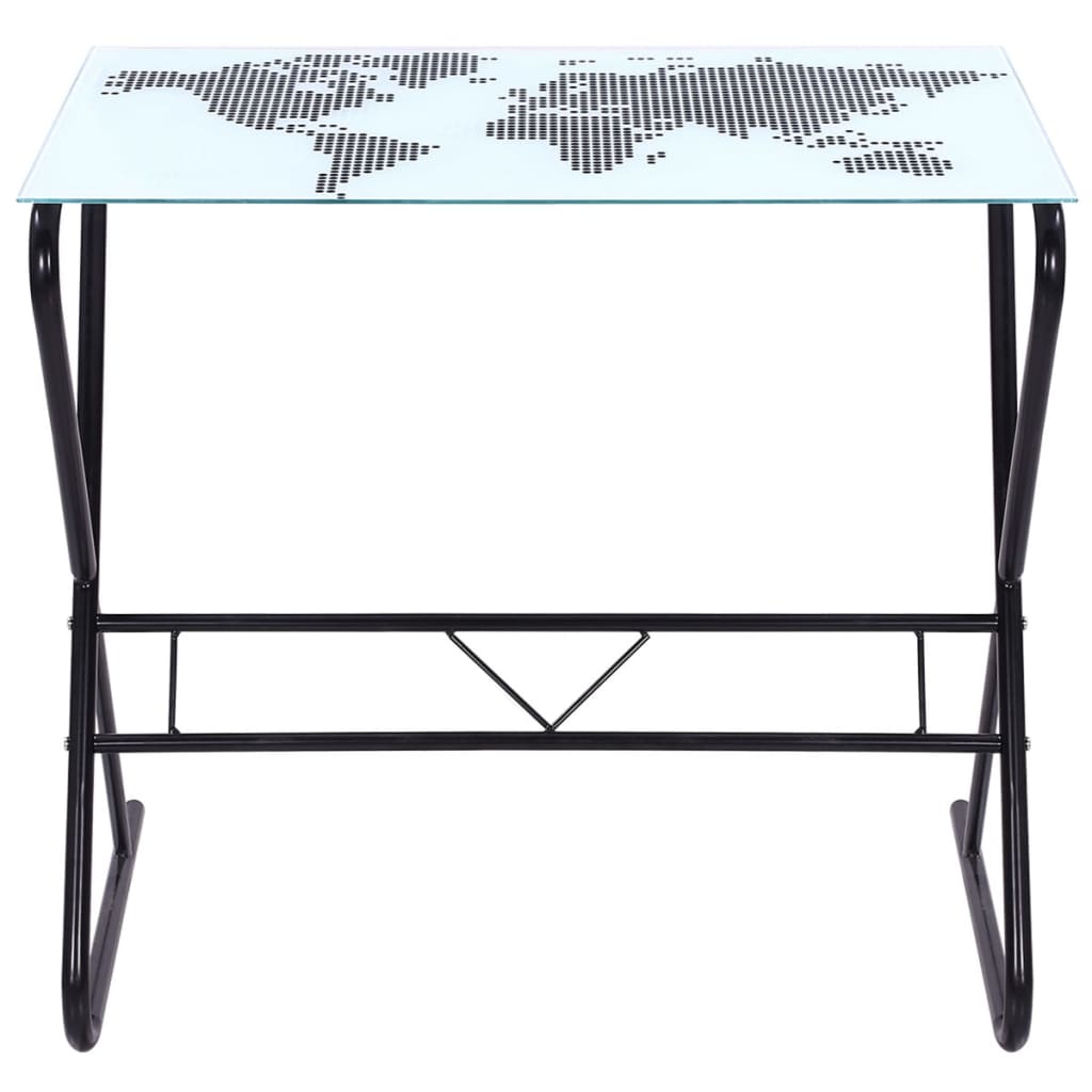 Stakleni stol s dezenom karte svijeta