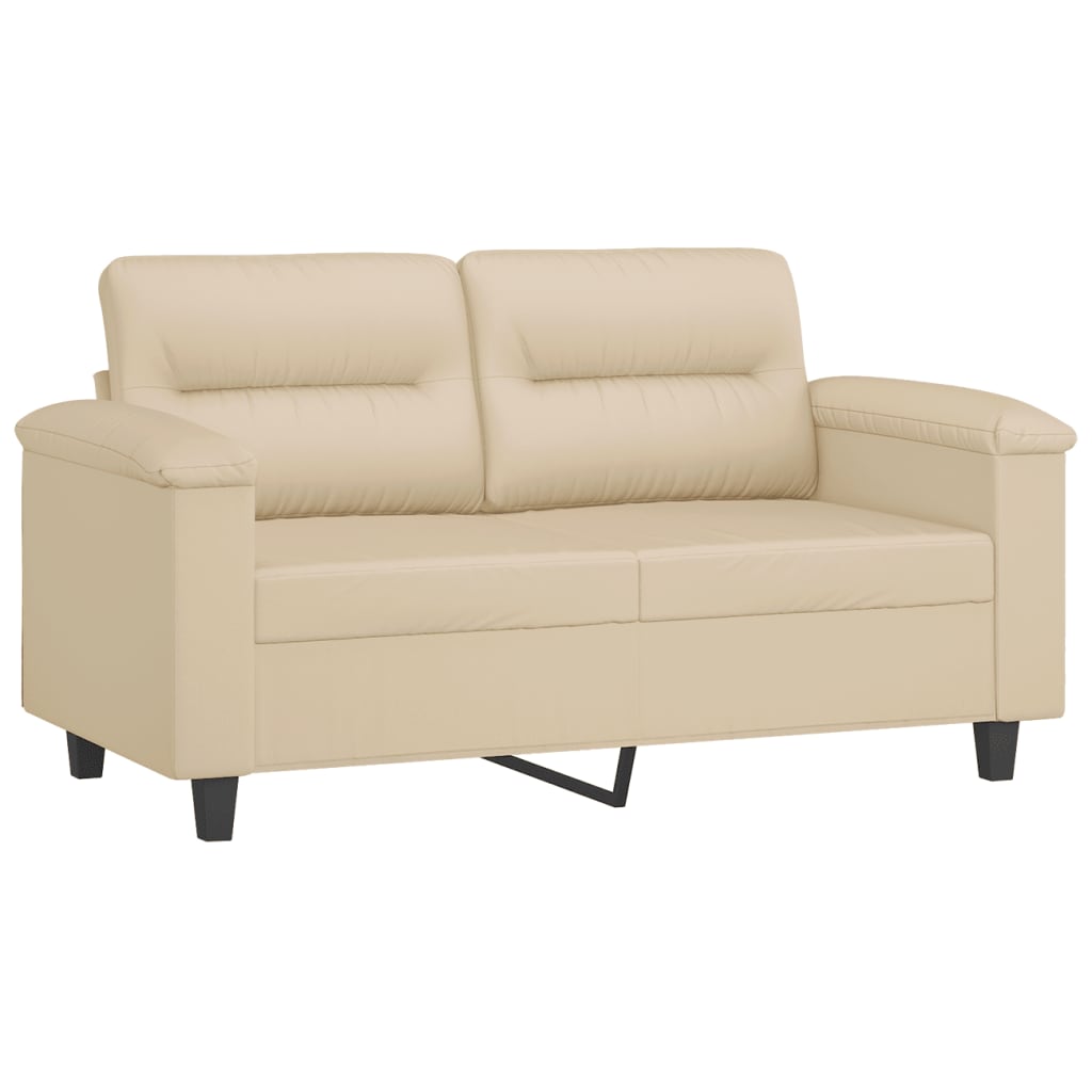 vidaXL 3-dijelni set sofa s jastucima krem od mikrovlakana