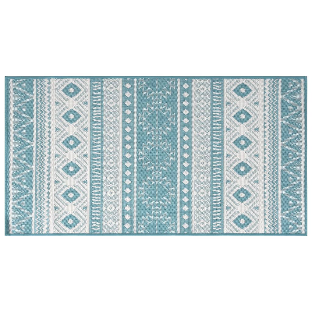 vidaXL Vanjski tepih boja vode i bijeli 80x150 cm reverzibilni dizajn