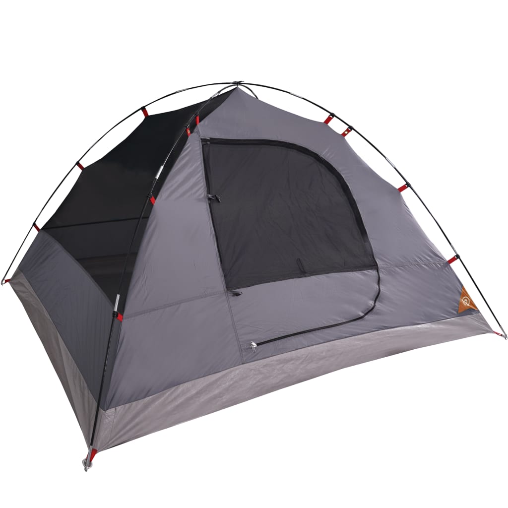 vidaXL Šator za kampiranje za 6 osoba sivo-narančasti vodootporni
