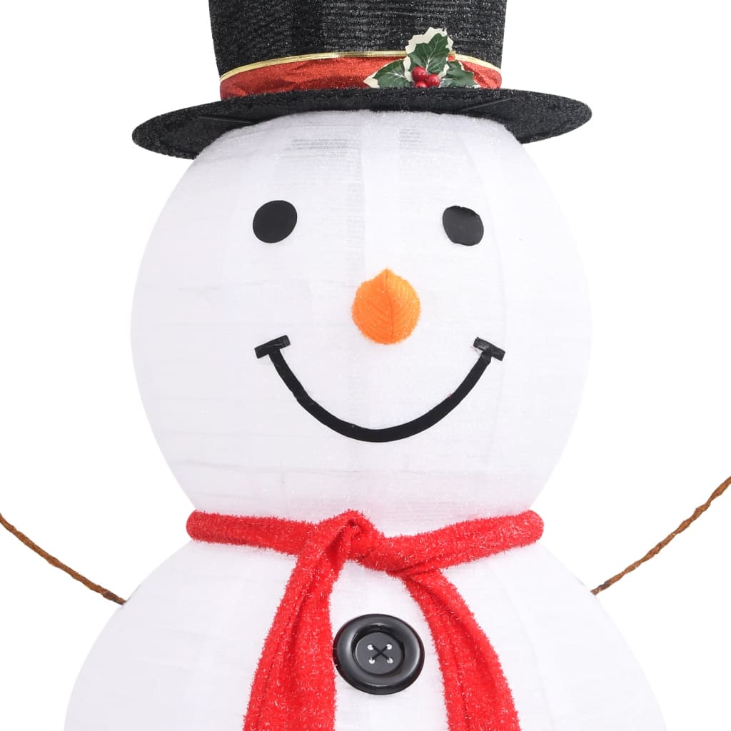 vidaXL Ukrasna božićna figura snjegovića LED luksuzna tkanina 180 cm