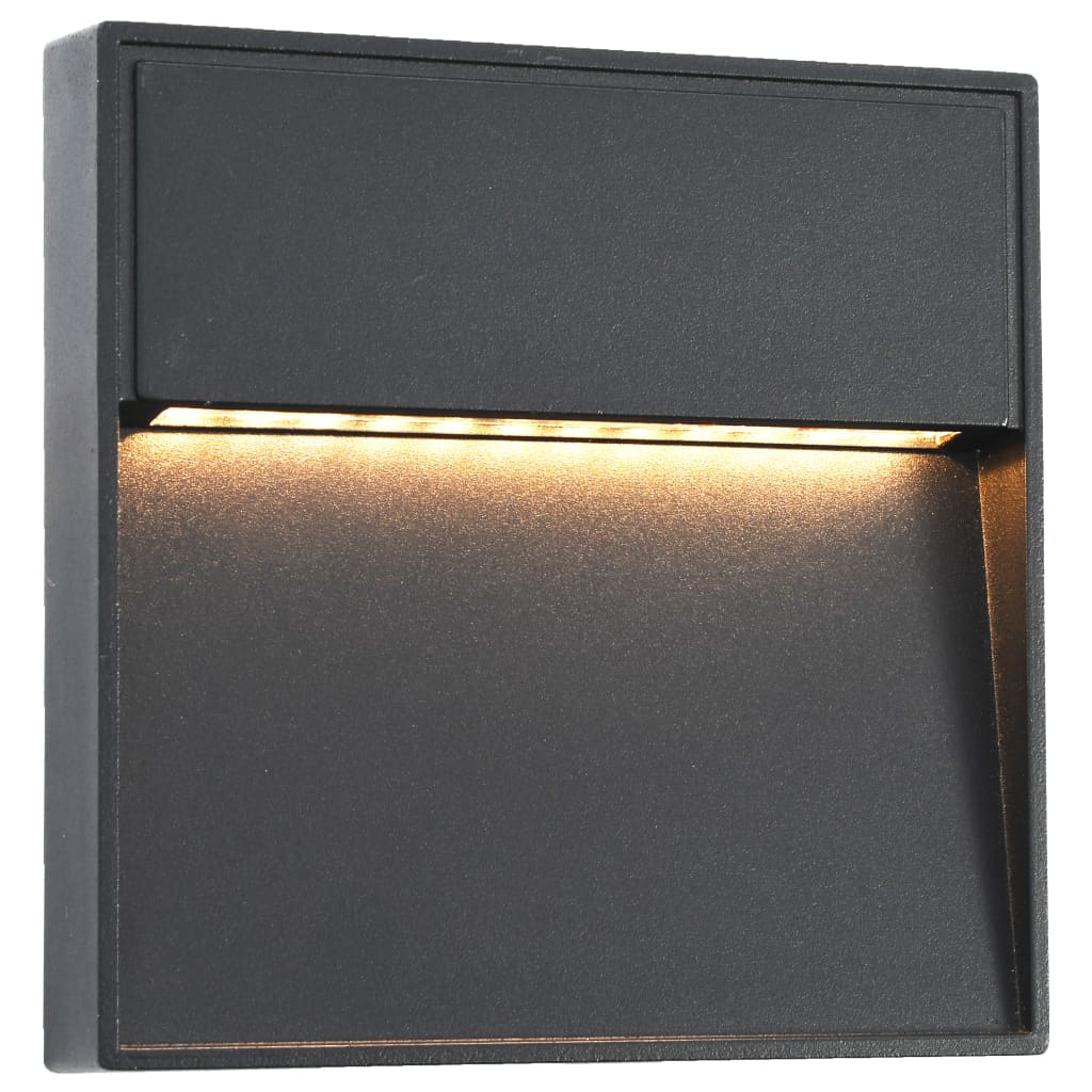 vidaXL Vanjske LED zidne svjetiljke 2 kom 3 W crne četvrtaste