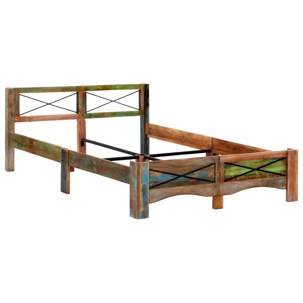 vidaXL Okvir za krevet od masivnog obnovljenog drva 140 x 200 cm
