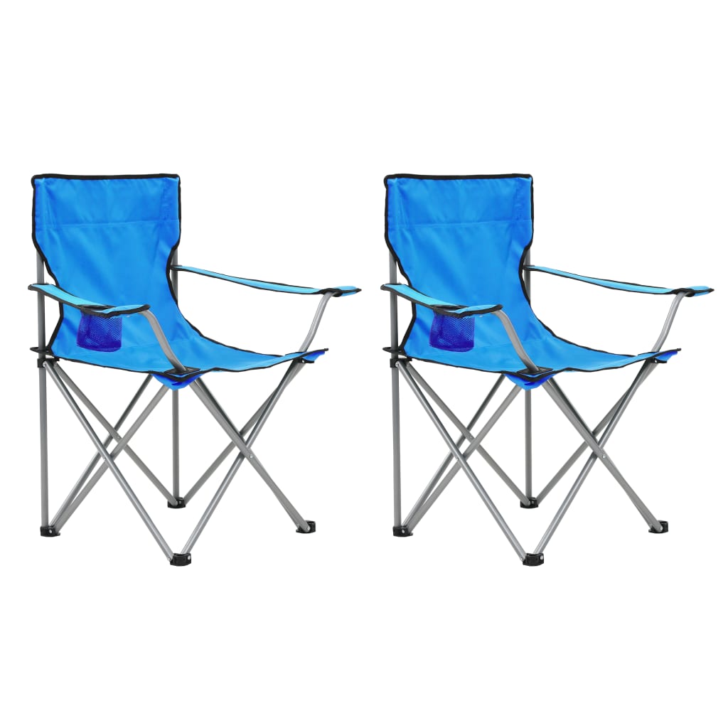 vidaXL 3-dijelni set stola i stolica za kampiranje plavi
