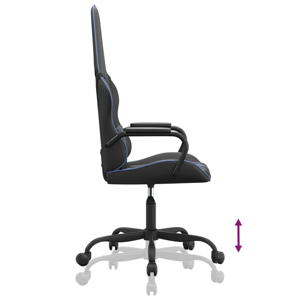 vidaXL Masažna igraća stolica plavo-crna od umjetne kože