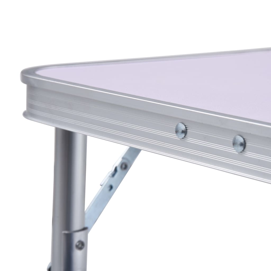 vidaXL Sklopivi stol za kampiranje bijeli aluminijski 60 x 45 cm