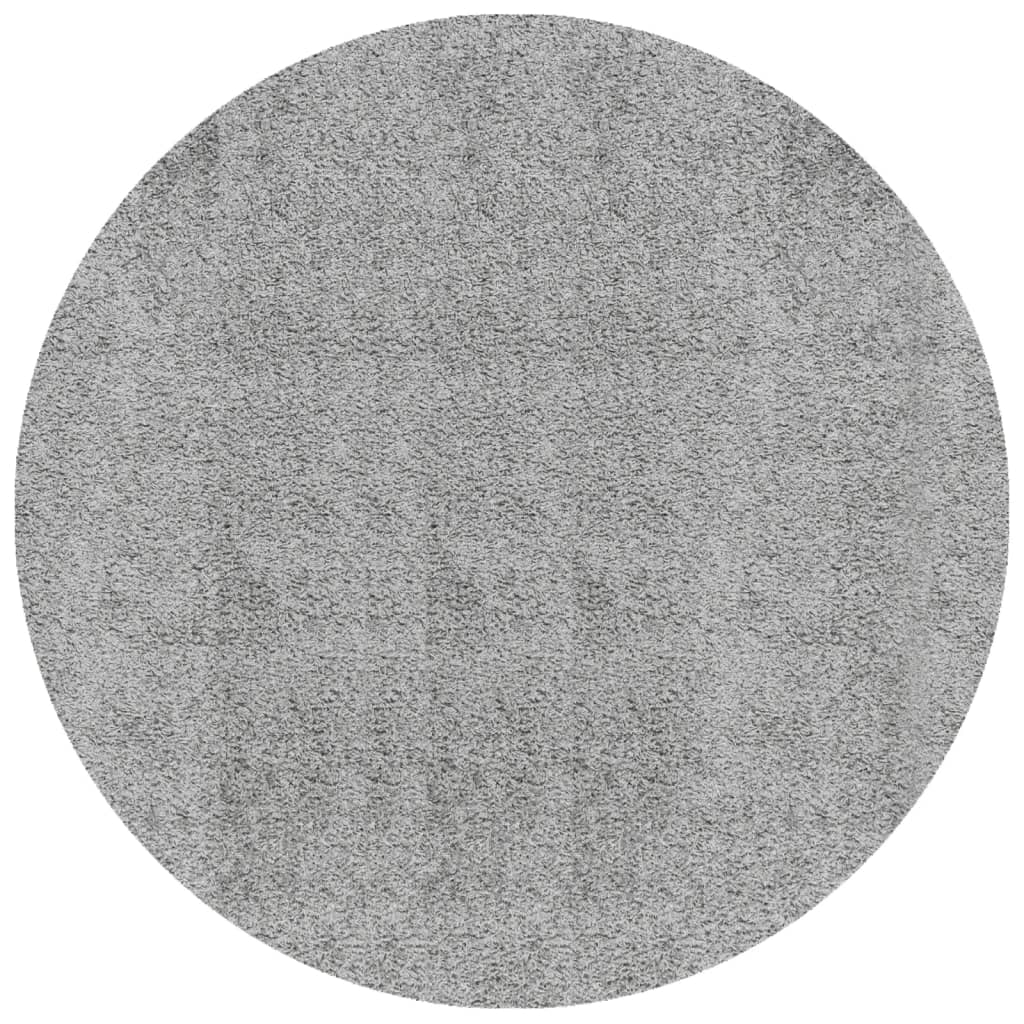 vidaXL Čupavi tepih PAMPLONA s visokim vlaknima moderni sivi Ø 100 cm