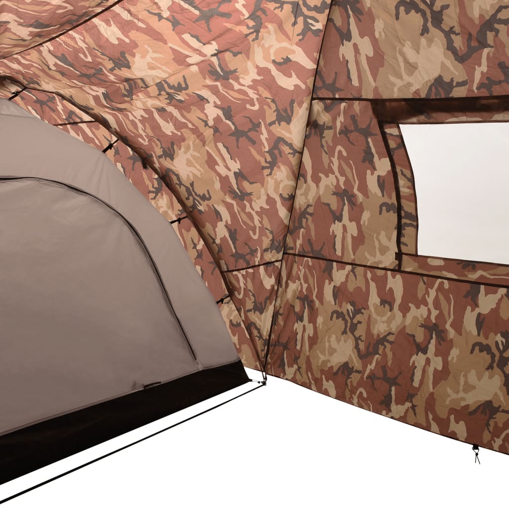 vidaXL Iglu šator za kampiranje 650 x 240 x 190 cm za 8 osoba maskirni