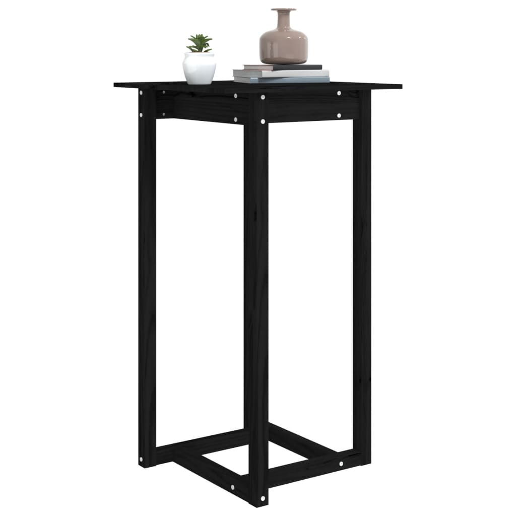 vidaXL Barski stol crni 60 x 60 x 110 cm od masivne borovine