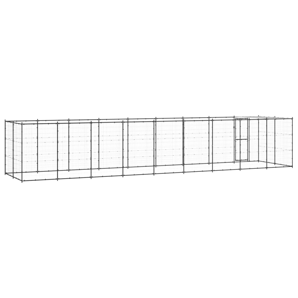vidaXL Vanjski kavez za pse s krovom čelični 21,78 m²