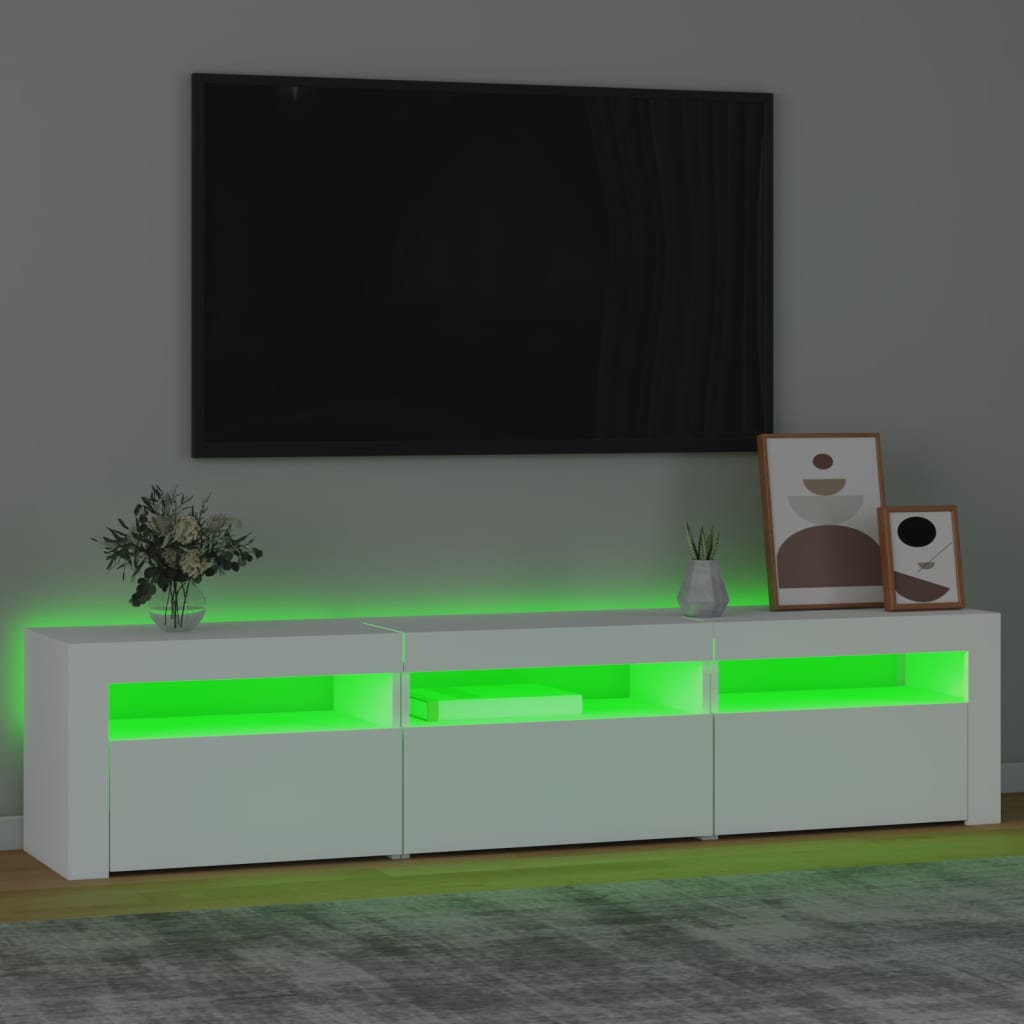 vidaXL TV ormarić s LED svjetlima bijeli 180 x 35 x 40 cm
