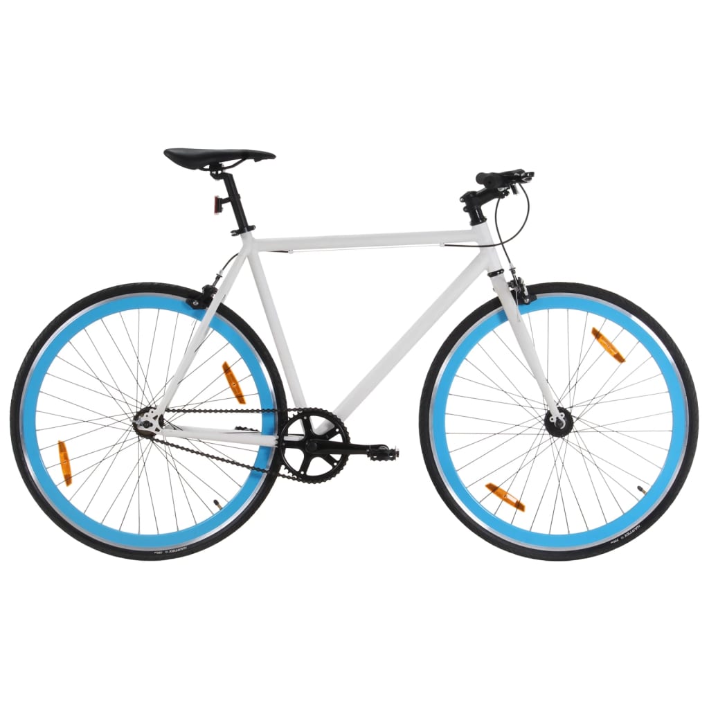 vidaXL Bicikl s fiksnim zupčanikom bijelo-plavi 700c 59 cm