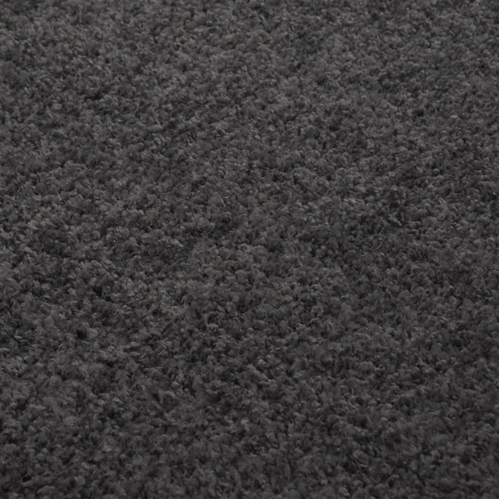 vidaXL Čupavi tepih s visokim vlaknima antracit 140 x 200 cm