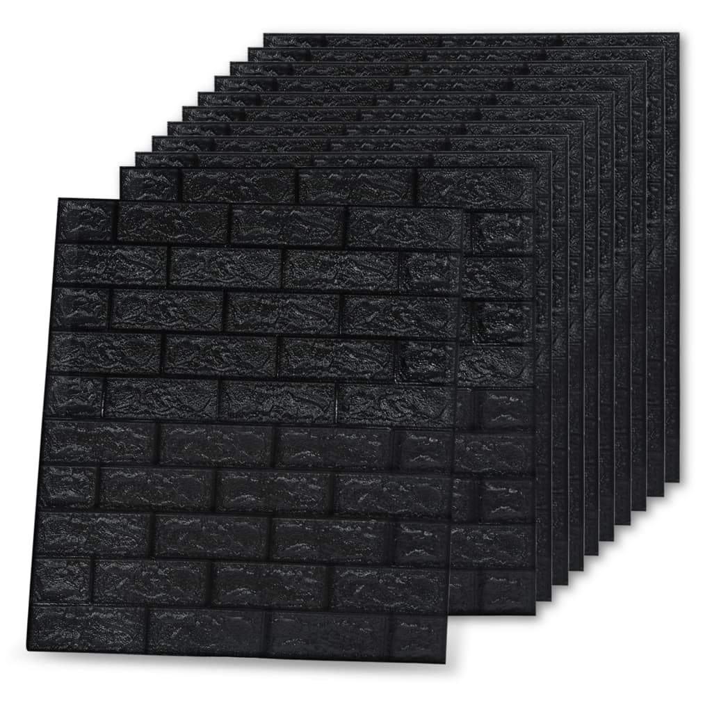 vidaXL 3D zidne tapete s uzorkom cigli samoljepljive 40 kom crne