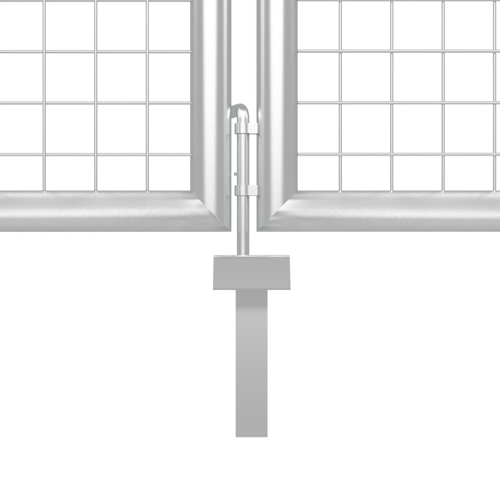 vidaXL Vrtna vrata čelična 400 x 75 cm srebrna