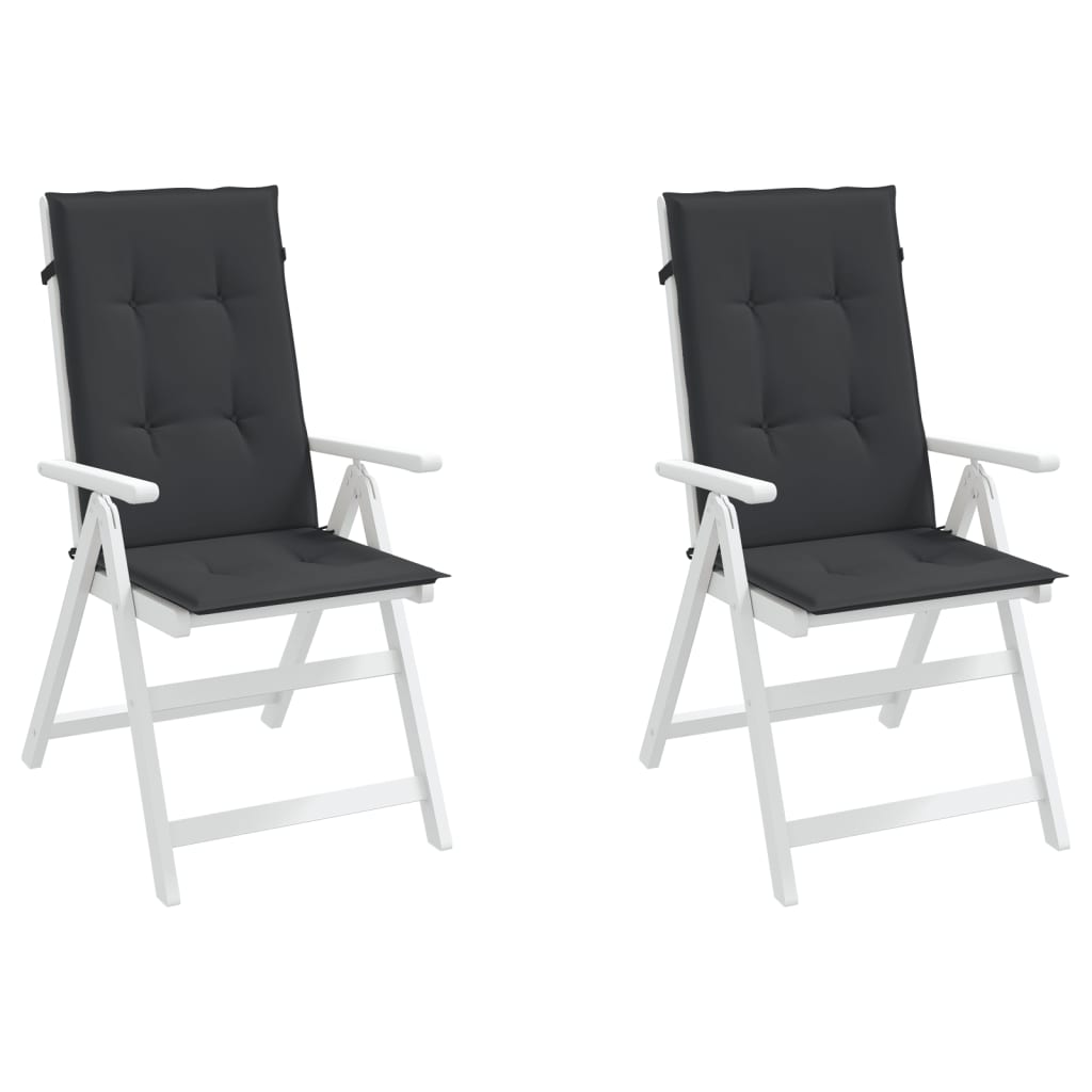 vidaXL Jastuci za vrtne stolice 2 kom crni 120 x 50 x 3 cm od tkanine