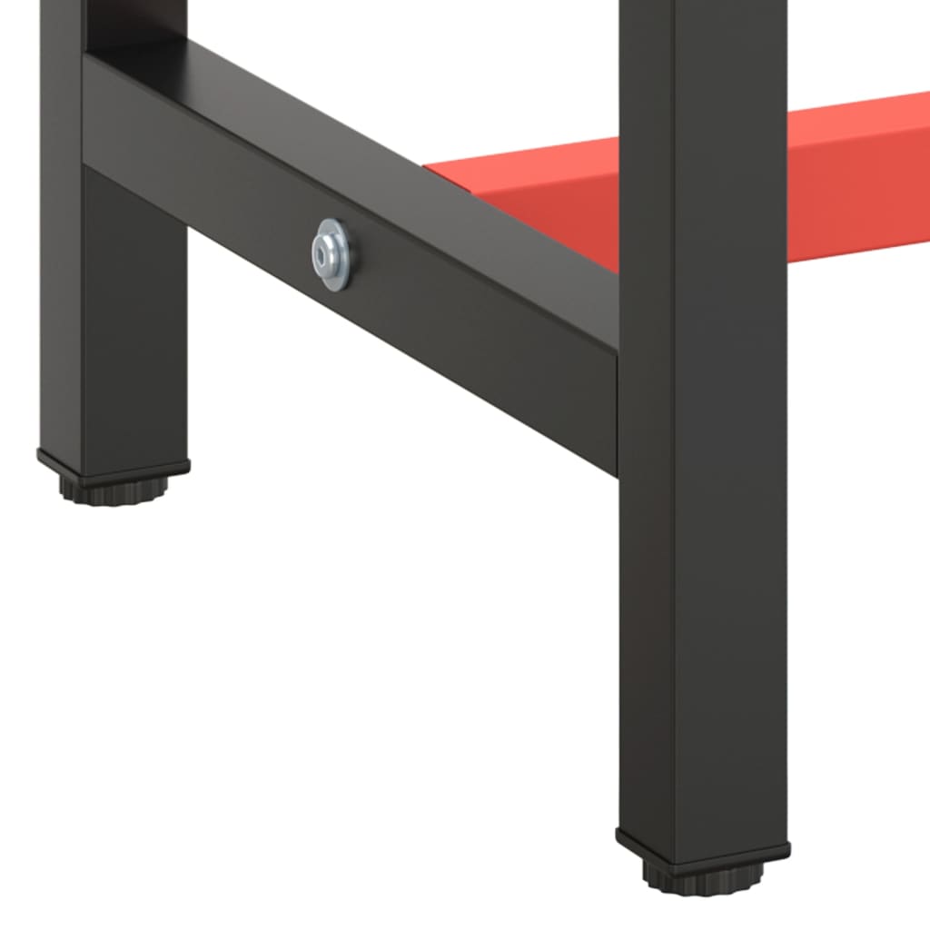 vidaXL Okvir za radni stol mat crni i mat crveni 110x50x79 cm metalni