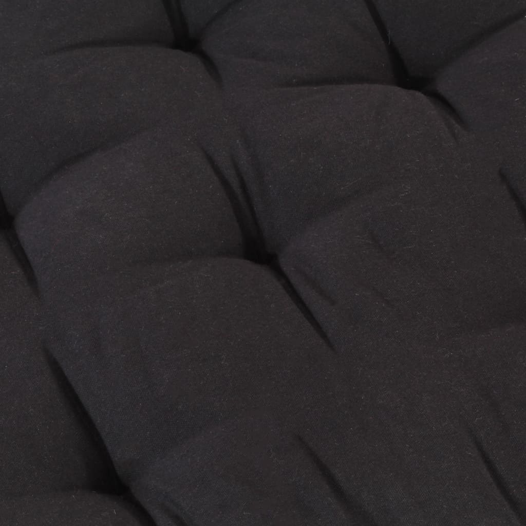 vidaXL Paletni podni jastuk pamučni 120 x 40 x 7 cm crni