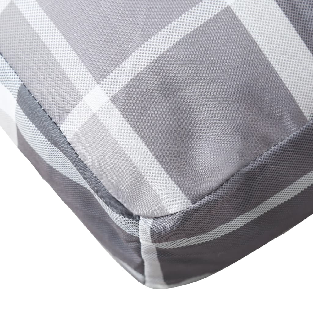 vidaXL Jastuk za palete sivi karirani 80 x 80 x 12 cm od tkanine