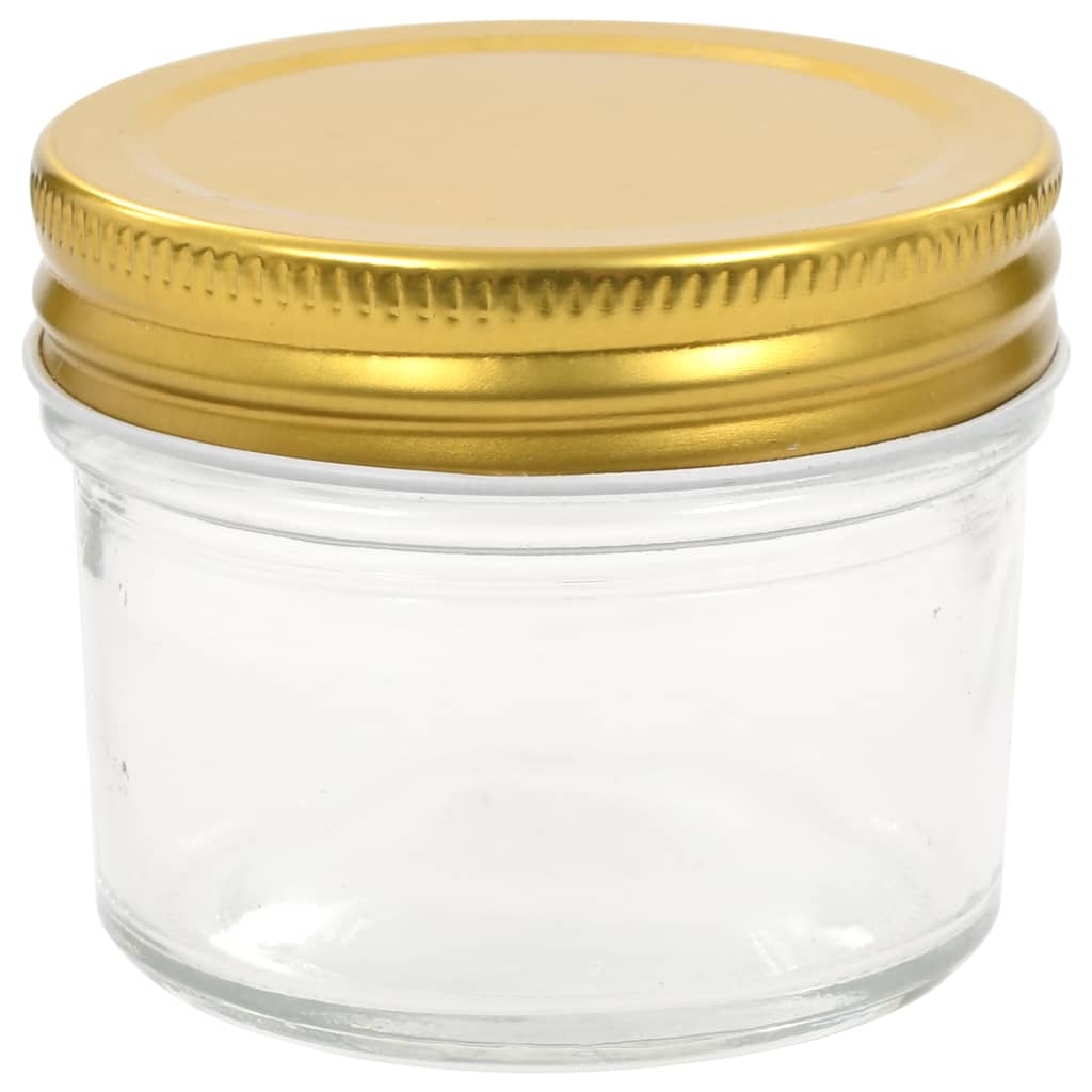 vidaXL Staklenke za džem sa zlatnim poklopcima 48 kom 110 ml