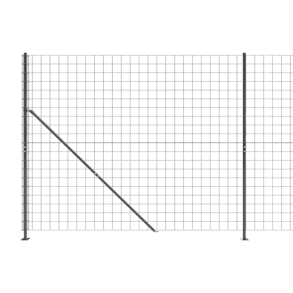 vidaXL Ograda od žičane mreže s prirubnicom antracit 1,4 x 25 m