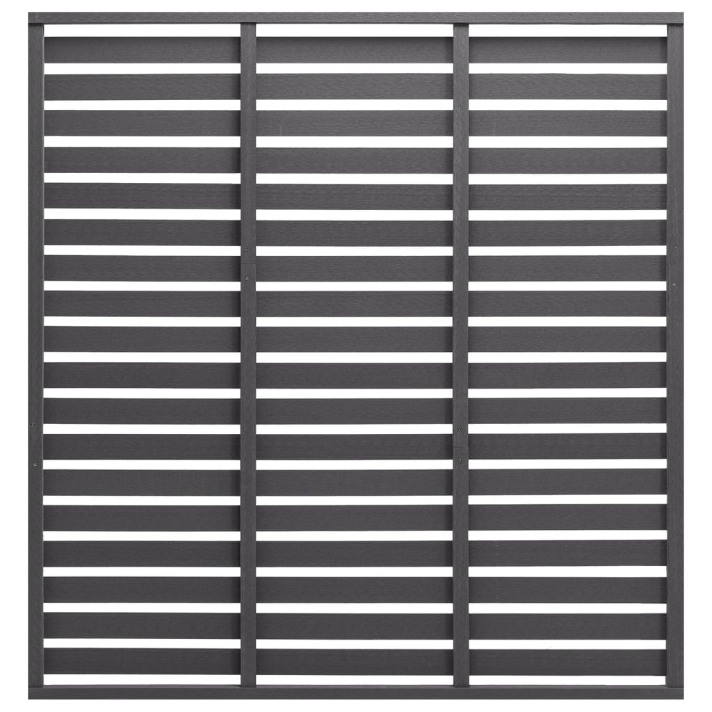vidaXL Panel za ogradu WPC 180 x 180 cm sivi