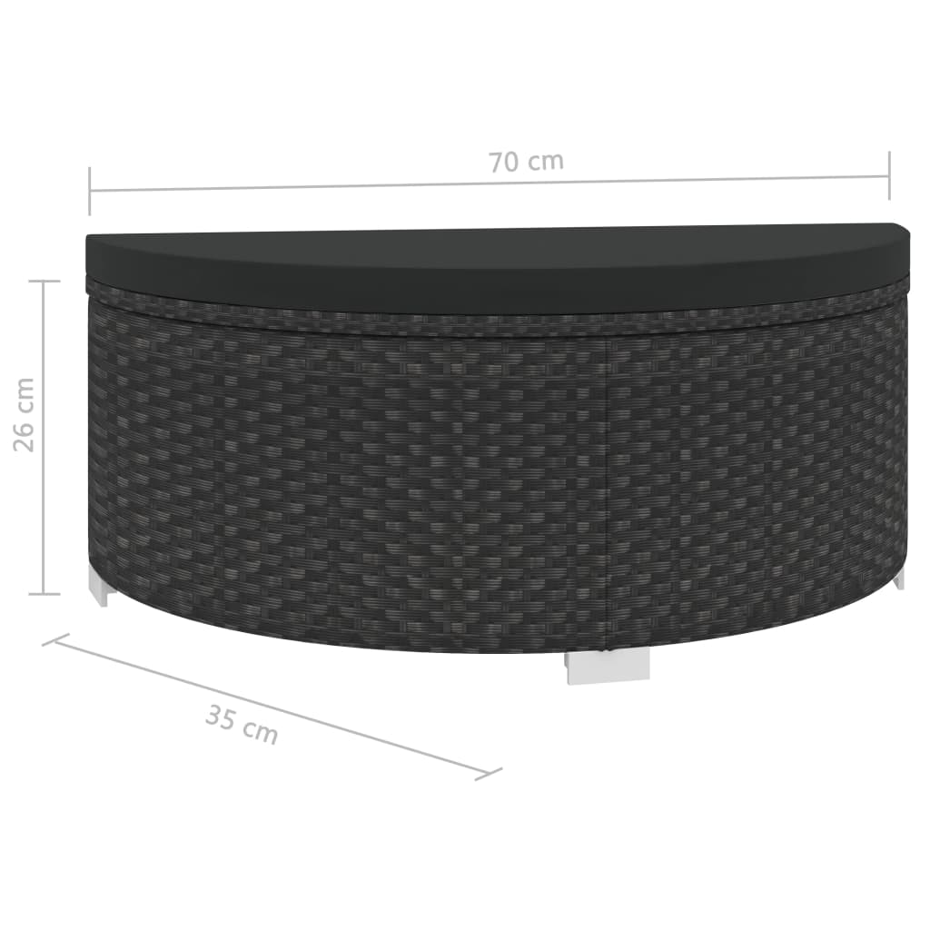 vidaXL 8-dijelna vrtna garnitura od poliratana s jastucima crna