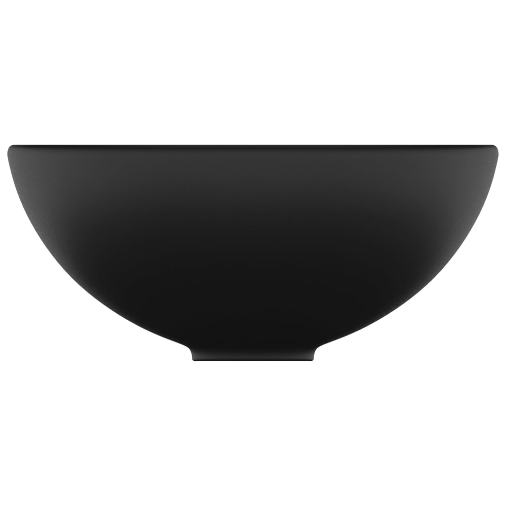 vidaXL Luksuzni okrugli umivaonik mat crni 32,5 x 14 cm keramički