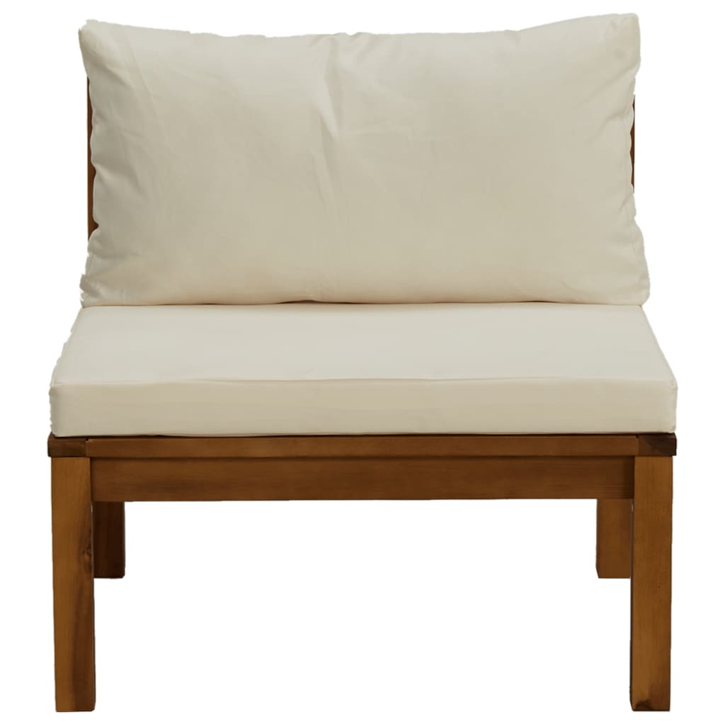 vidaXL 2-dijelna garnitura s krem bijelim jastucima od bagremovog drva