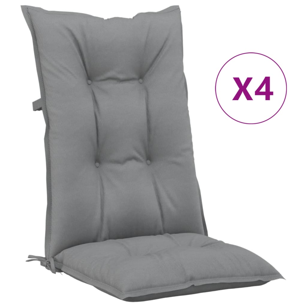 vidaXL Jastuci za vrtne stolice 4 kom sivi 120 x 50 x 7 cm od tkanine