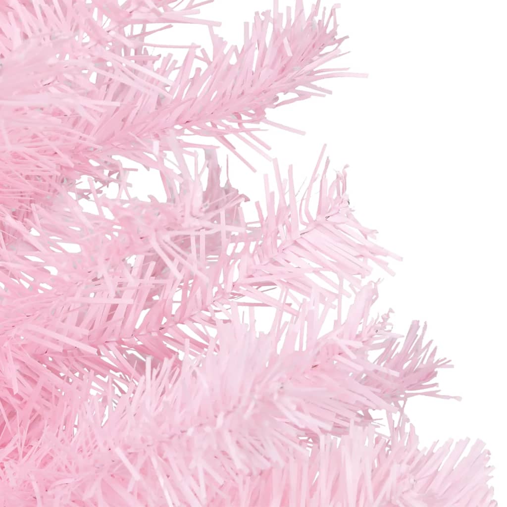 vidaXL Umjetno božićno drvce LED sa stalkom ružičasto 120 cm PVC