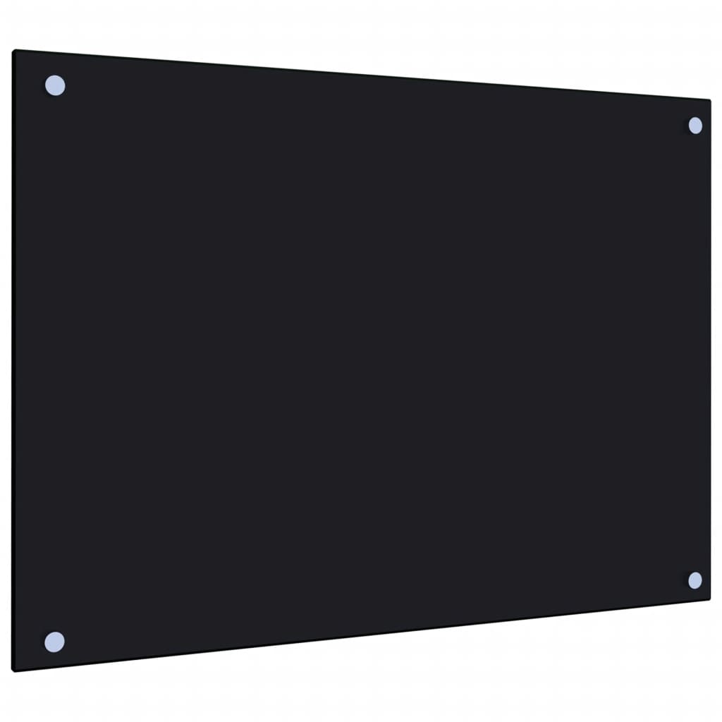 vidaXL Kuhinjska zaštita od prskanja crna 70 x 50 cm kaljeno staklo