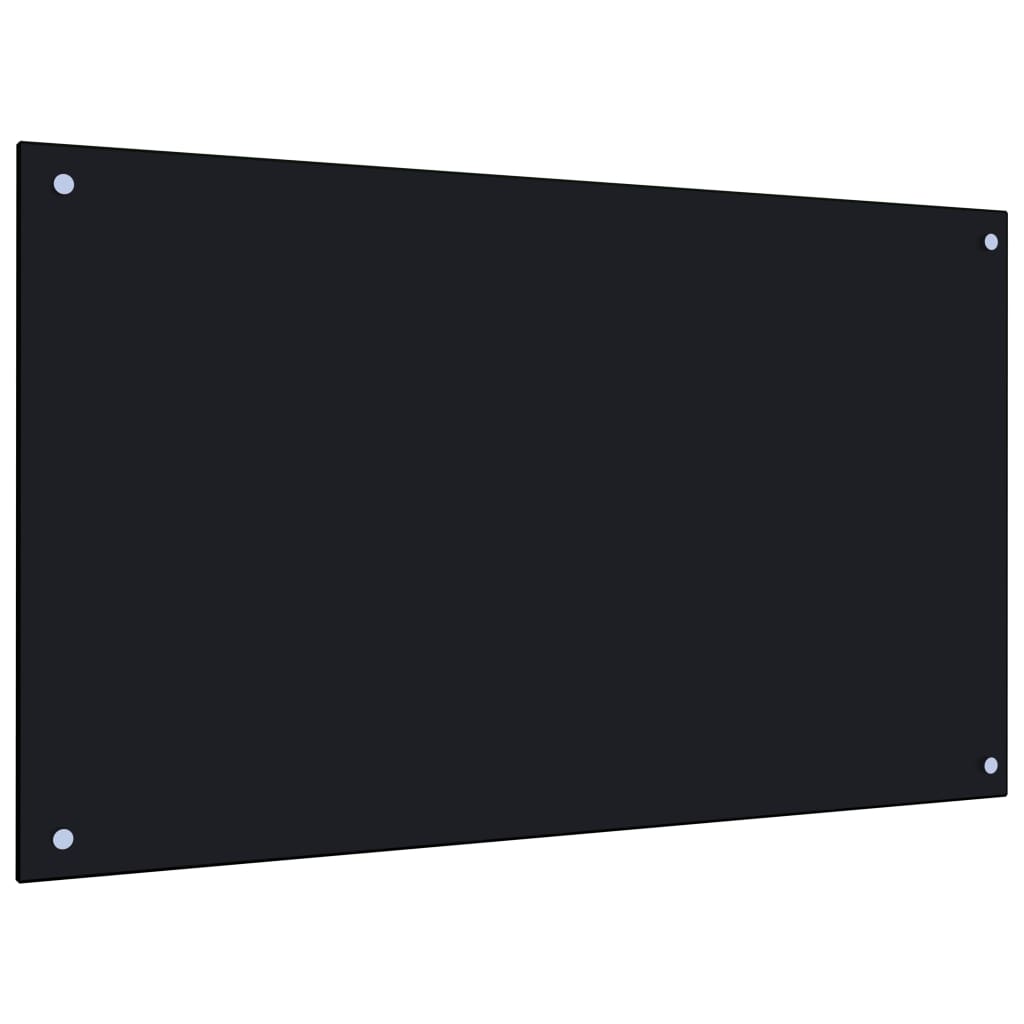 vidaXL Kuhinjska zaštita od prskanja crna 100 x 60 cm kaljeno staklo