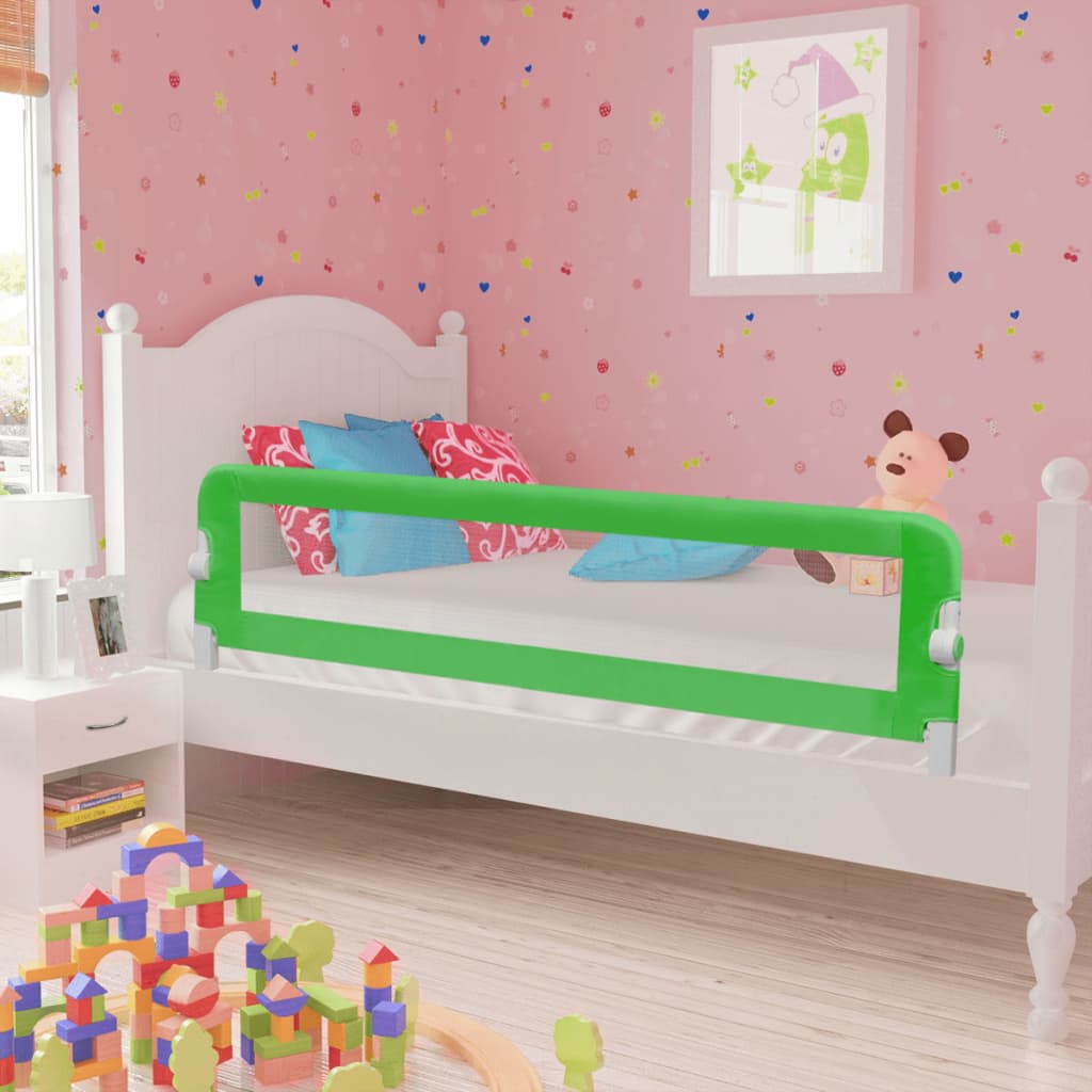 vidaXL Sigurnosna ogradica za dječji krevet 2 kom zelena 150 x 42 cm