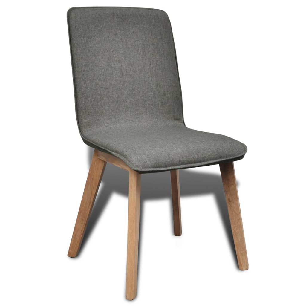 vidaXL Blagovaonske stolice od tkanine i hrastovine 2 kom svjetlosive